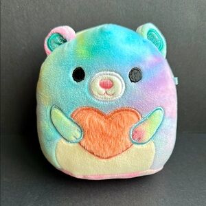 Squishmallows 5” Cyrena the Tie Dye Bear with Furry Heart Belly *Like New*